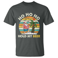 Christmas In July Santa Ho Ho Hold My Beer T Shirt Summer Beach Hawaii Santa USA Flag - Wonder Print Shop