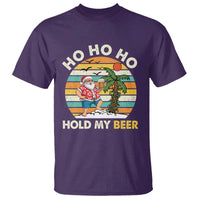 Christmas In July Santa Ho Ho Hold My Beer T Shirt Summer Beach Hawaii Santa USA Flag - Wonder Print Shop