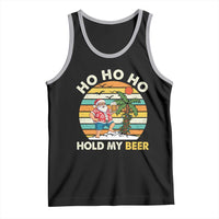 Christmas In July Santa Ho Ho Hold My Beer Tank Top Summer Beach Hawaii Santa USA Flag - Wonder Print Shop