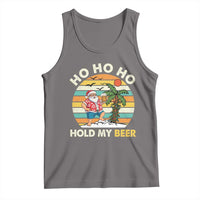 Christmas In July Santa Ho Ho Hold My Beer Tank Top Summer Beach Hawaii Santa USA Flag - Wonder Print Shop