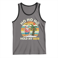 Christmas In July Santa Ho Ho Hold My Beer Tank Top Summer Beach Hawaii Santa USA Flag - Wonder Print Shop