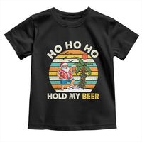 Christmas In July Santa Ho Ho Hold My Beer Toddler T Shirt Summer Beach Hawaii Santa USA Flag - Wonder Print Shop