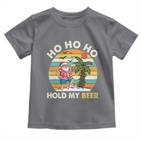 Christmas In July Santa Ho Ho Hold My Beer Toddler T Shirt Summer Beach Hawaii Santa USA Flag - Wonder Print Shop