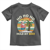 Christmas In July Santa Ho Ho Hold My Beer Toddler T Shirt Summer Beach Hawaii Santa USA Flag - Wonder Print Shop