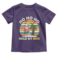 Christmas In July Santa Ho Ho Hold My Beer Toddler T Shirt Summer Beach Hawaii Santa USA Flag - Wonder Print Shop