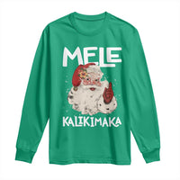 Mele Kalikimaka Long Sleeve Shirt Hawaii Christmas Party Santa - Wonder Print Shop