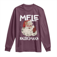 Mele Kalikimaka Long Sleeve Shirt Hawaii Christmas Party Santa - Wonder Print Shop