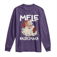 Mele Kalikimaka Long Sleeve Shirt Hawaii Christmas Party Santa - Wonder Print Shop