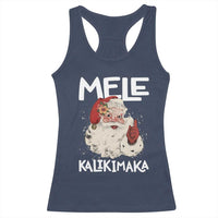 Mele Kalikimaka Racerback Tank Top Hawaii Christmas Party Santa - Wonder Print Shop