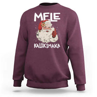 Mele Kalikimaka Sweatshirt Hawaii Christmas Party Santa - Wonder Print Shop