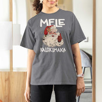 Mele Kalikimaka T Shirt For Women Hawaii Christmas Party Santa - Wonder Print Shop