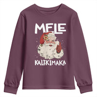 Mele Kalikimaka Youth Sweatshirt Hawaii Christmas Party Santa - Wonder Print Shop