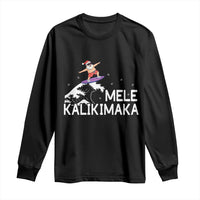 Christmas In July Surfing Santa Long Sleeve Shirt Mele Kalikimaka Summer Beach Hawaii - Wonder Print Shop