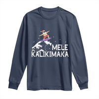 Christmas In July Surfing Santa Long Sleeve Shirt Mele Kalikimaka Summer Beach Hawaii - Wonder Print Shop