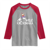 Christmas In July Surfing Santa Raglan Shirt Mele Kalikimaka Summer Beach Hawaii - Wonder Print Shop