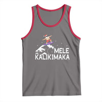 Christmas In July Surfing Santa Tank Top Mele Kalikimaka Summer Beach Hawaii - Wonder Print Shop