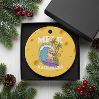Mele Kalikimaka Hawaii Xmas Surfing Santa Ceramic Ornament Summer Beach Hawaii Xmas In July - Wonder Print Shop