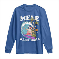 Mele Kalikimaka Hawaii Christmas Surfing Santa Long Sleeve Shirt Summer Beach Hawaii Xmas In July - Wonder Print Shop