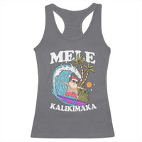 Mele Kalikimaka Hawaii Christmas Surfing Santa Racerback Tank Top Summer Beach Hawaii Xmas In July - Wonder Print Shop