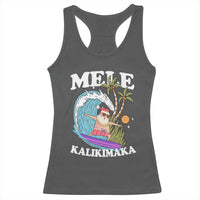 Mele Kalikimaka Hawaii Christmas Surfing Santa Racerback Tank Top Summer Beach Hawaii Xmas In July - Wonder Print Shop