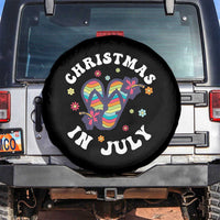 Christmas In July Summer Beach Spare Tire Cover Hawaii Flip Flops Hibiscus - Wonder Print Shop