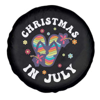 Christmas In July Summer Beach Spare Tire Cover Hawaii Flip Flops Hibiscus - Wonder Print Shop