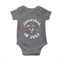 Christmas In July Summer Beach Baby Onesie Hawaii Flip Flops Hibiscus - Wonder Print Shop