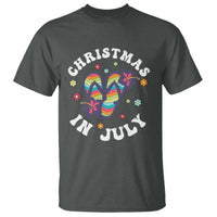 Christmas In July Summer Beach T Shirt Hawaii Flip Flops Hibiscus - Wonder Print Shop