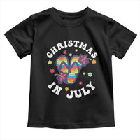 Christmas In July Summer Beach Toddler T Shirt Hawaii Flip Flops Hibiscus - Wonder Print Shop