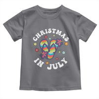 Christmas In July Summer Beach Toddler T Shirt Hawaii Flip Flops Hibiscus - Wonder Print Shop