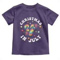 Christmas In July Summer Beach Toddler T Shirt Hawaii Flip Flops Hibiscus - Wonder Print Shop
