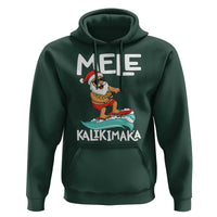 Mele Kalikimaka Hoodie Santa Water Skiing Summer Beach Hawaiian Christmas In July - Wonder Print Shop