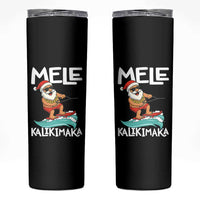 Mele Kalikimaka Skinny Tumbler Santa Water Skiing Summer Beach Hawaiian Christmas In July - Wonder Print Shop