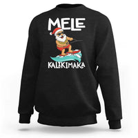 Mele Kalikimaka Sweatshirt Santa Water Skiing Summer Beach Hawaiian Christmas In July - Wonder Print Shop