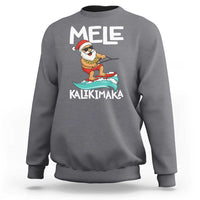 Mele Kalikimaka Sweatshirt Santa Water Skiing Summer Beach Hawaiian Christmas In July - Wonder Print Shop