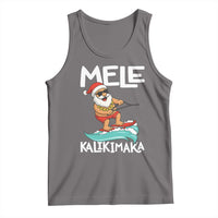 Mele Kalikimaka Tank Top Santa Water Skiing Summer Beach Hawaiian Christmas In July - Wonder Print Shop