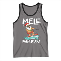 Mele Kalikimaka Tank Top Santa Water Skiing Summer Beach Hawaiian Christmas In July - Wonder Print Shop
