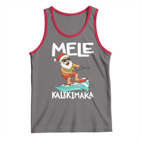 Mele Kalikimaka Tank Top Santa Water Skiing Summer Beach Hawaiian Christmas In July - Wonder Print Shop