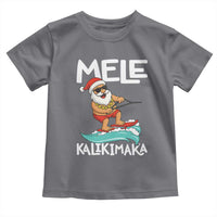 Mele Kalikimaka Toddler T Shirt Santa Water Skiing Summer Beach Hawaiian Christmas In July - Wonder Print Shop