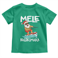 Mele Kalikimaka Toddler T Shirt Santa Water Skiing Summer Beach Hawaiian Christmas In July - Wonder Print Shop