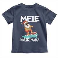 Mele Kalikimaka Toddler T Shirt Santa Water Skiing Summer Beach Hawaiian Christmas In July - Wonder Print Shop