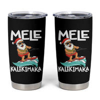 Mele Kalikimaka Tumbler Cup Santa Water Skiing Summer Beach Hawaiian Christmas In July - Wonder Print Shop