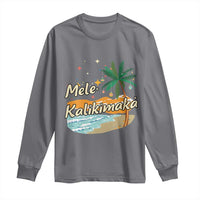 Retro Christmas In July Summer Beach Hawaii Long Sleeve Shirt Mele Kalikimaka - Wonder Print Shop