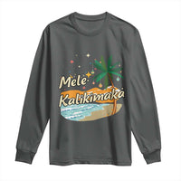 Retro Christmas In July Summer Beach Hawaii Long Sleeve Shirt Mele Kalikimaka - Wonder Print Shop