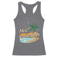 Retro Christmas In July Summer Beach Hawaii Racerback Tank Top Mele Kalikimaka - Wonder Print Shop
