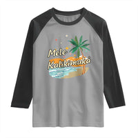 Retro Christmas In July Summer Beach Hawaii Raglan Shirt Mele Kalikimaka - Wonder Print Shop