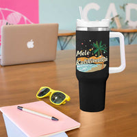 Retro Christmas In July Summer Beach Hawaii Tumbler With Handle Mele Kalikimaka - Wonder Print Shop