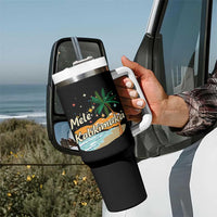 Retro Christmas In July Summer Beach Hawaii Tumbler With Handle Mele Kalikimaka - Wonder Print Shop