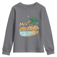 Retro Christmas In July Summer Beach Hawaii Youth Sweatshirt Mele Kalikimaka - Wonder Print Shop