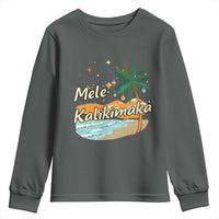 Retro Christmas In July Summer Beach Hawaii Youth Sweatshirt Mele Kalikimaka - Wonder Print Shop